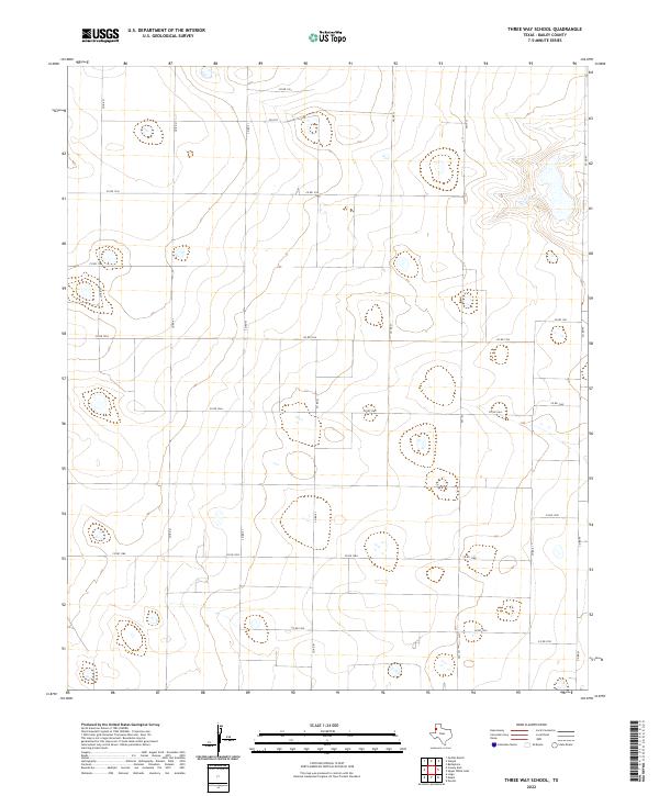 Three Way School, TX — USGS 7.5-minute topo (2022)