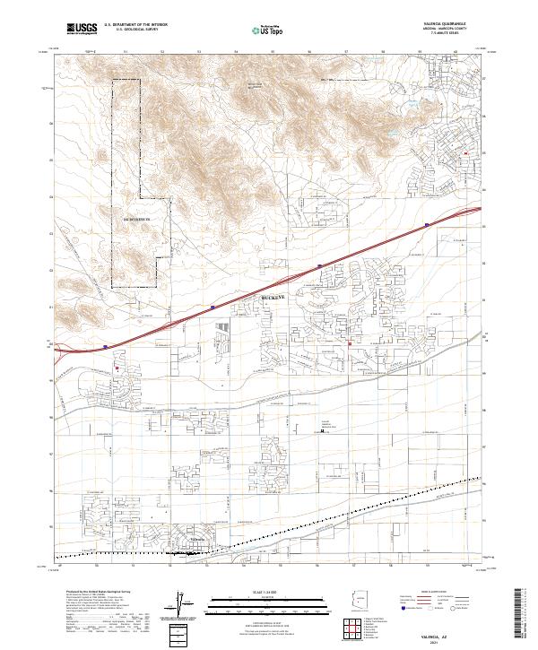 Valencia, AZ — USGS 7.5-minute topo (2021)