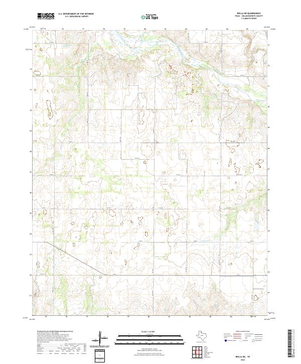 Rolla NE, TX — USGS 7.5-minute topo (2022)