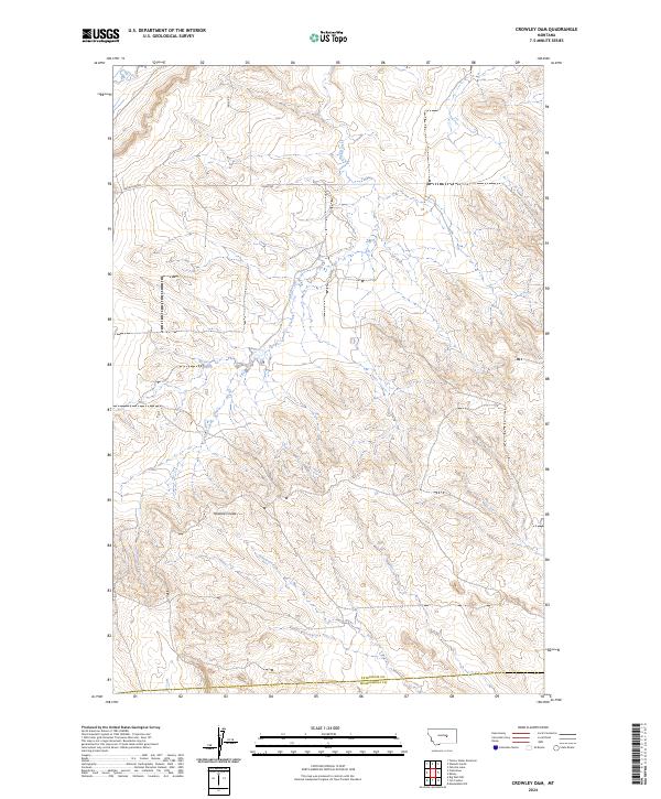 Crowley Dam, MT — USGS 7.5-minute topo (2024)