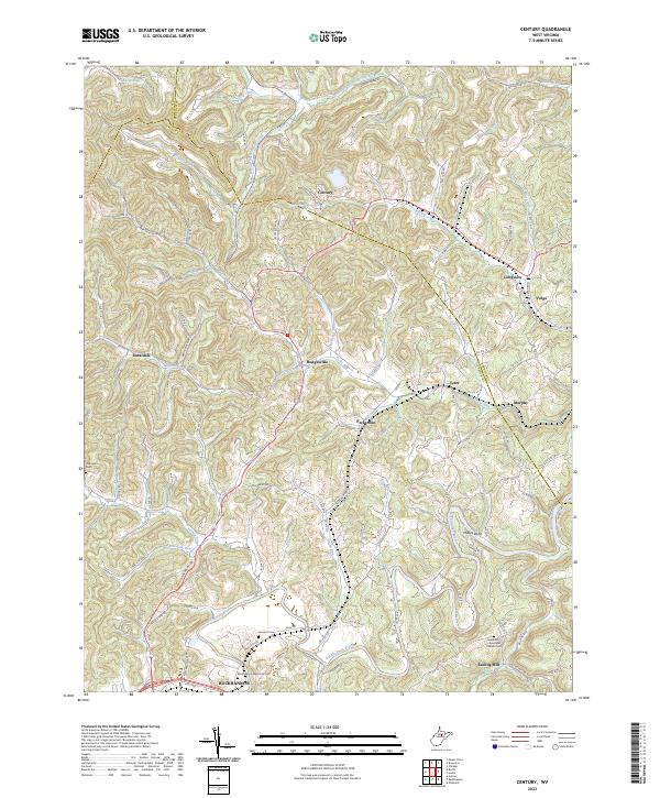 Century, WV — USGS 7.5-minute topo (2023)
