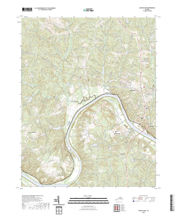 Goochland, VA — USGS 7.5-minute topo (2022)