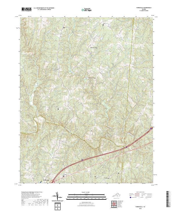 Forksville, VA — USGS 7.5-minute topo (2022)