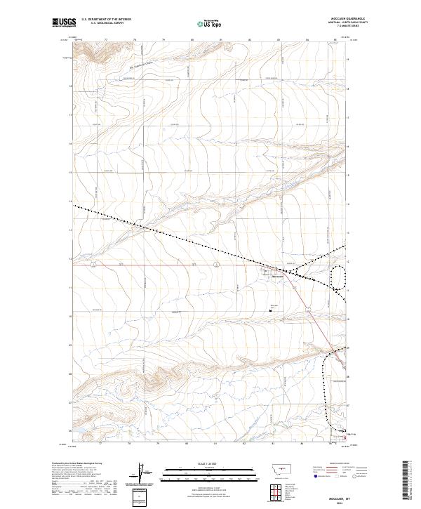 Moccasin, MT — USGS 7.5-minute topo (2024)