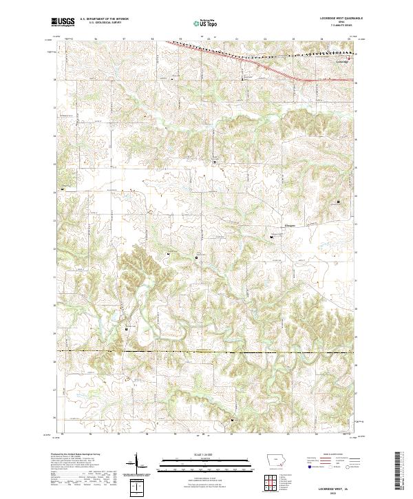 Lockridge West, IA — USGS 7.5-minute topo (2022)