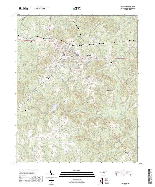 Wadesboro, NC — USGS 7.5-minute topo (2022)