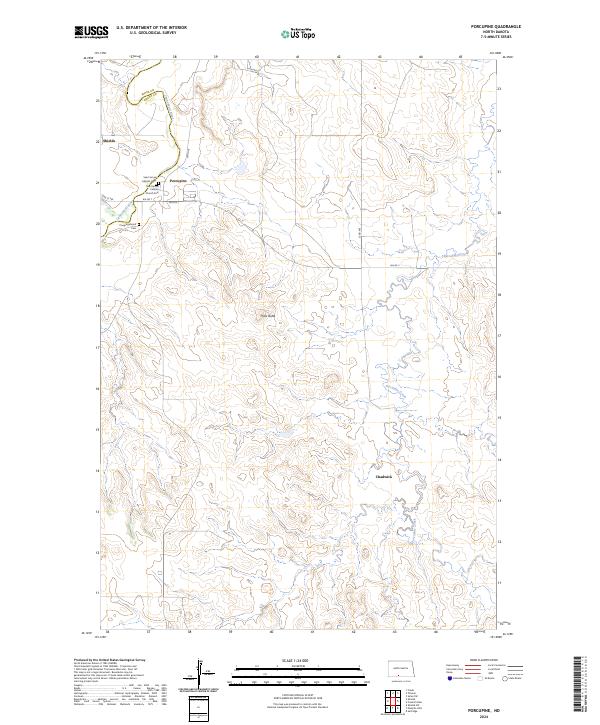 Porcupine, ND — USGS 7.5-minute topo (2024)