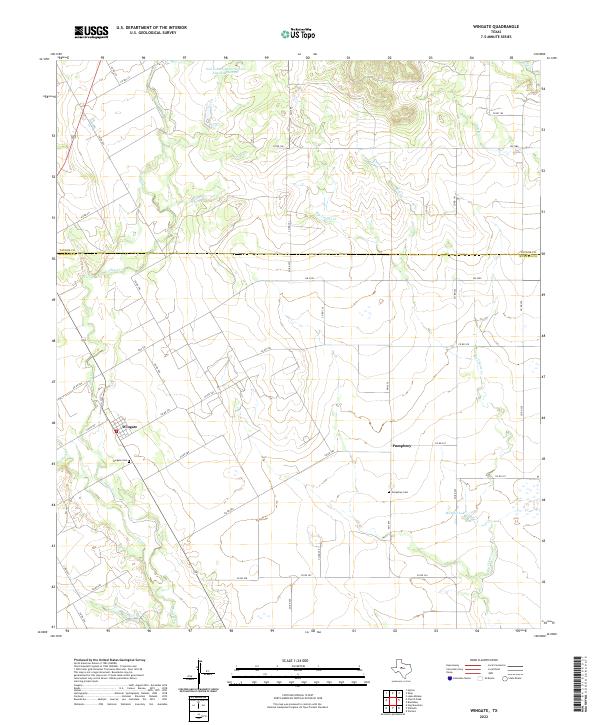 Wingate, TX — USGS 7.5-minute topo (2022)
