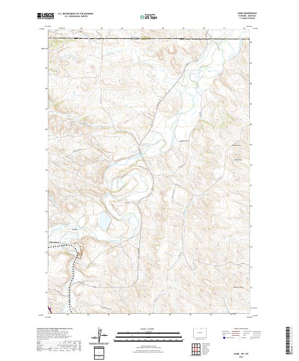 Acme, WY-MT — USGS 7.5-minute topo (2021)