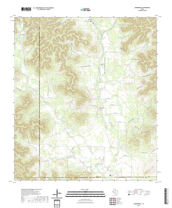 Vanderpool, TX — USGS 7.5-minute topo (2022)