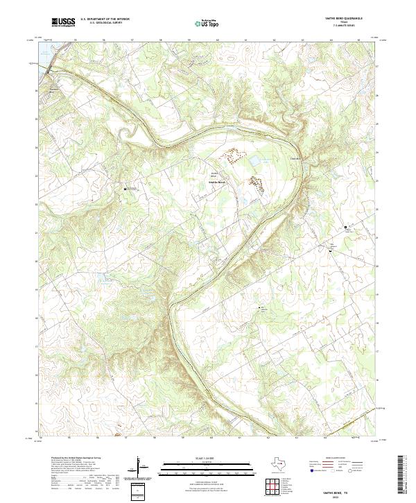 Smiths Bend, TX — USGS 7.5-minute topo (2022)