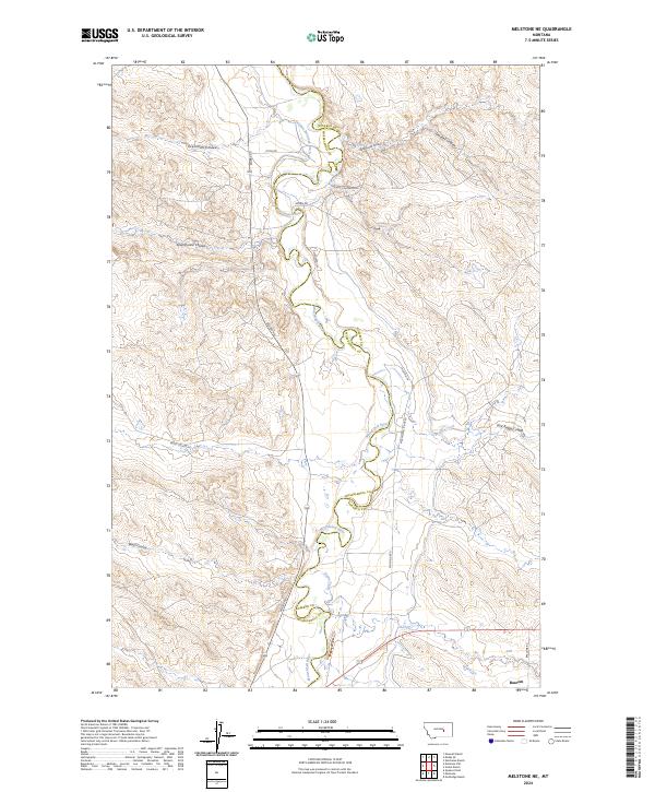 Melstone NE, MT — USGS 7.5-minute topo (2024)