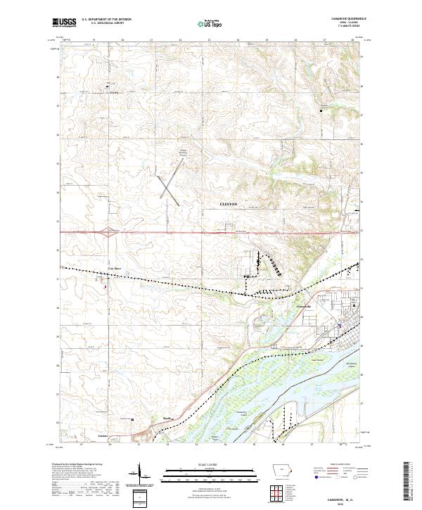 Camanche, IA-IL — USGS 7.5-minute topo (2022)
