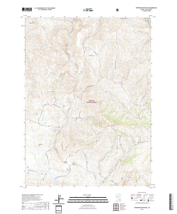 Tennessee Mountain, NV — USGS 7.5-minute topo (2021)