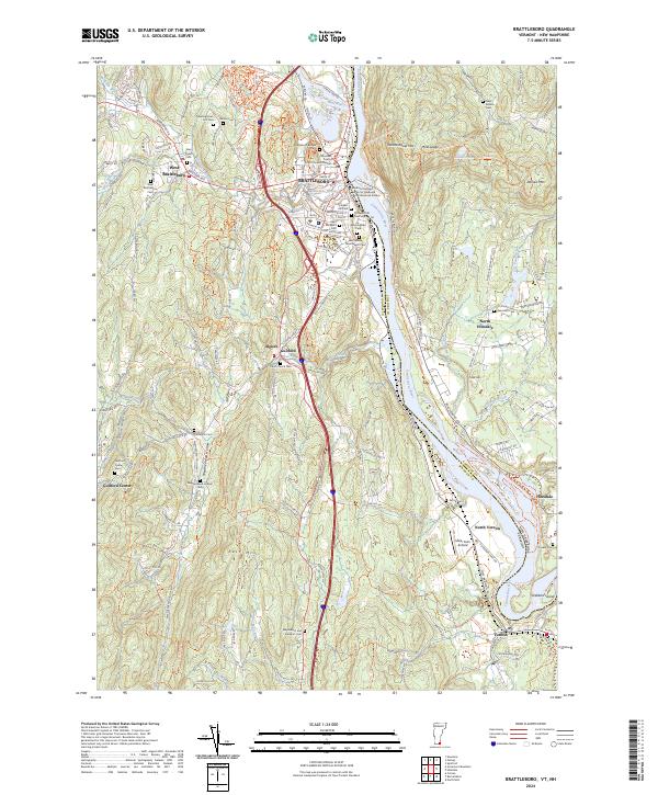 Brattleboro, VT-NH — USGS 7.5-minute topo (2024)