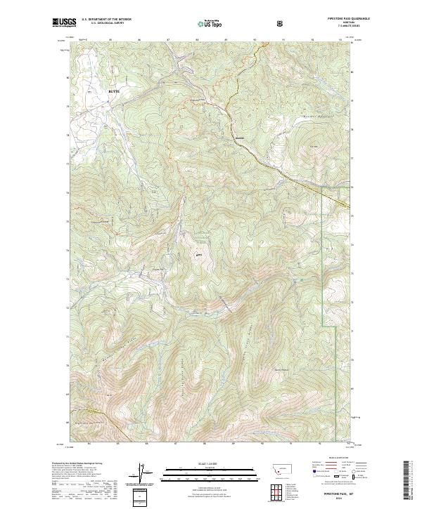 Pipestone Pass, MT — USGS 7.5-minute topo (2024)