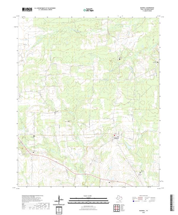Bagwell, TX — USGS 7.5-minute topo (2022)