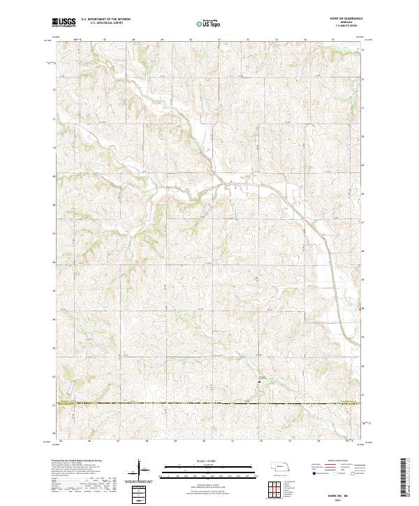 Howe SW, NE — USGS 7.5-minute topo (2021)