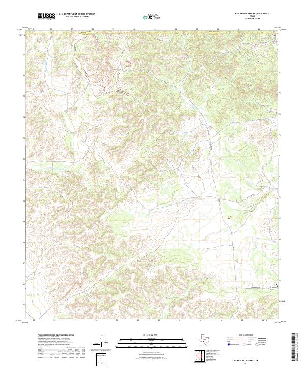 Kickapoo Caverns, TX — USGS 7.5-minute topo (2022)