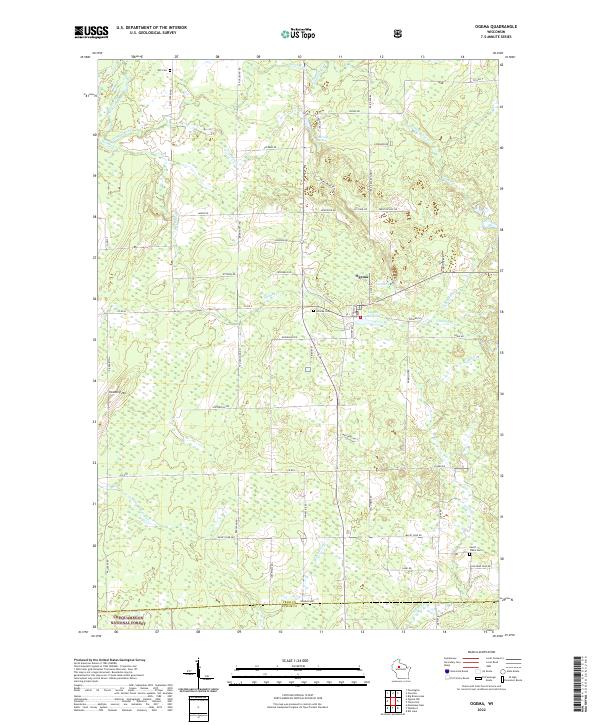 Ogema, WI — USGS 7.5-minute topo (2022)