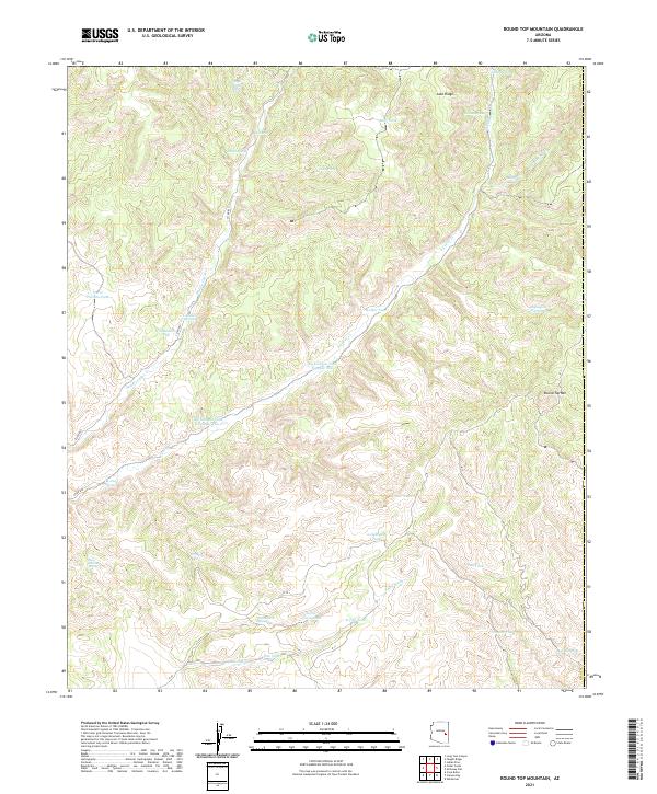 Round Top Mountain, AZ — USGS 7.5-minute topo (2021)