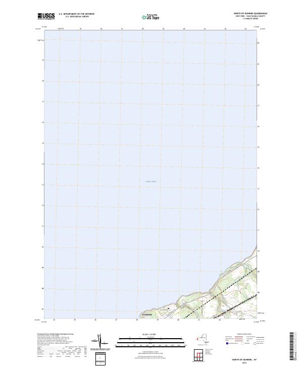 North of Dunkirk, NY — USGS 7.5-minute topo (2023)