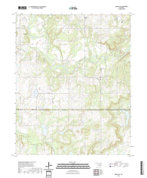 Okemah SE, OK — USGS 7.5-minute topo (2022)