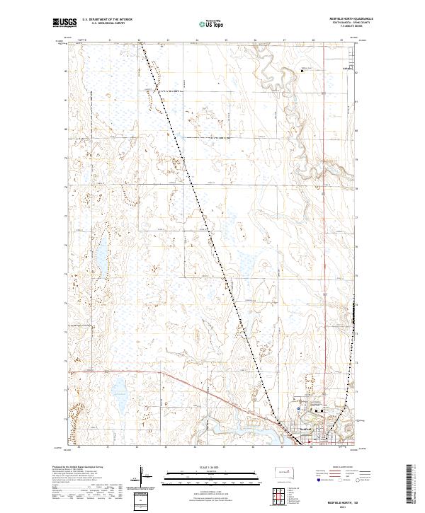 Redfield North, SD — USGS 7.5-minute topo (2021)