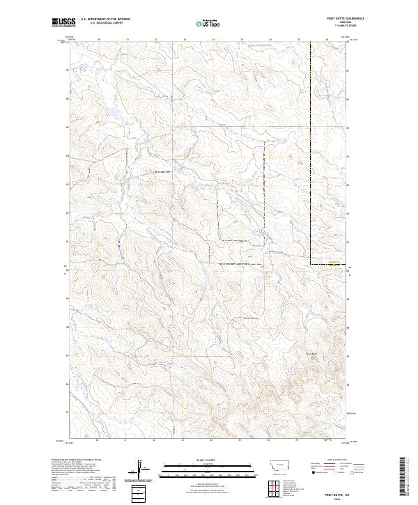 Piney Butte, MT — USGS 7.5-minute topo (2024)