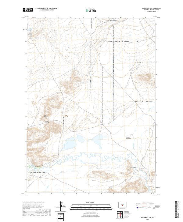 Black Rock Gap, WY — USGS 7.5-minute topo (2021)