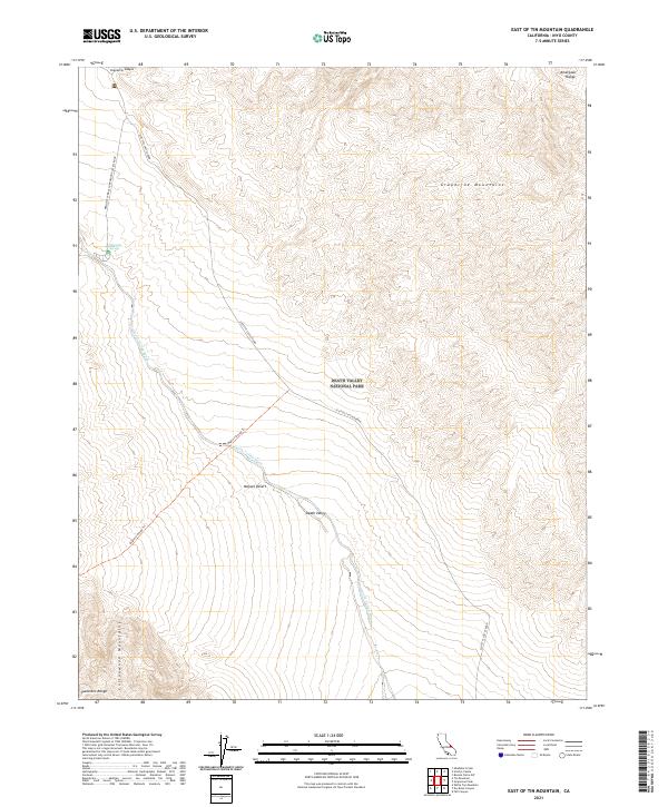 East of Tin Mountain, CA — USGS 7.5-minute topo (2021)