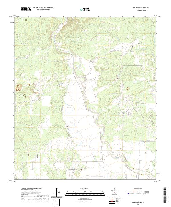 Mustang Valley, TX — USGS 7.5-minute topo (2022)