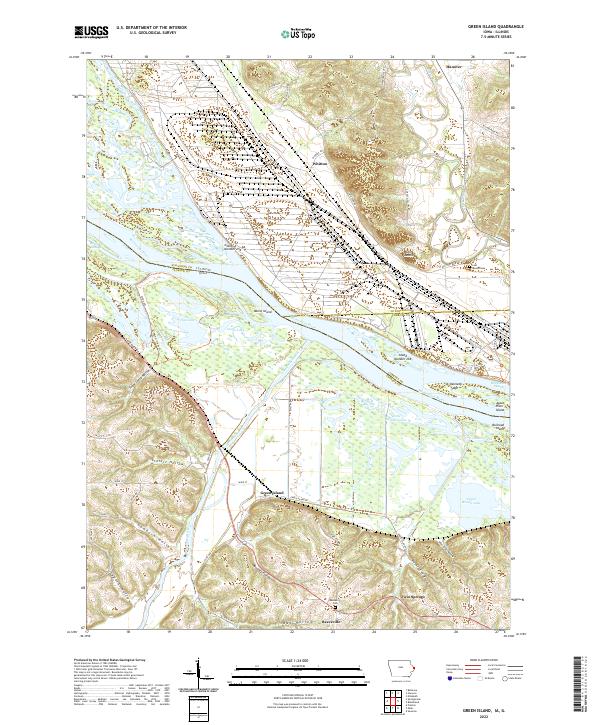 Green Island, IA-IL — USGS 7.5-minute topo (2022)