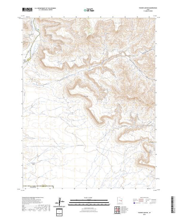 Tusher Canyon, UT — USGS 7.5-minute topo (2023)