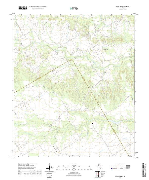 Hurst Spring, TX — USGS 7.5-minute topo (2022)