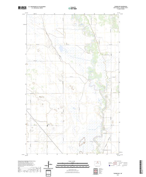 Towner NW, ND — USGS 7.5-minute topo (2024)