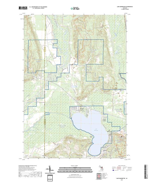 Lake Margrethe, MI — USGS 7.5-minute topo (2023)