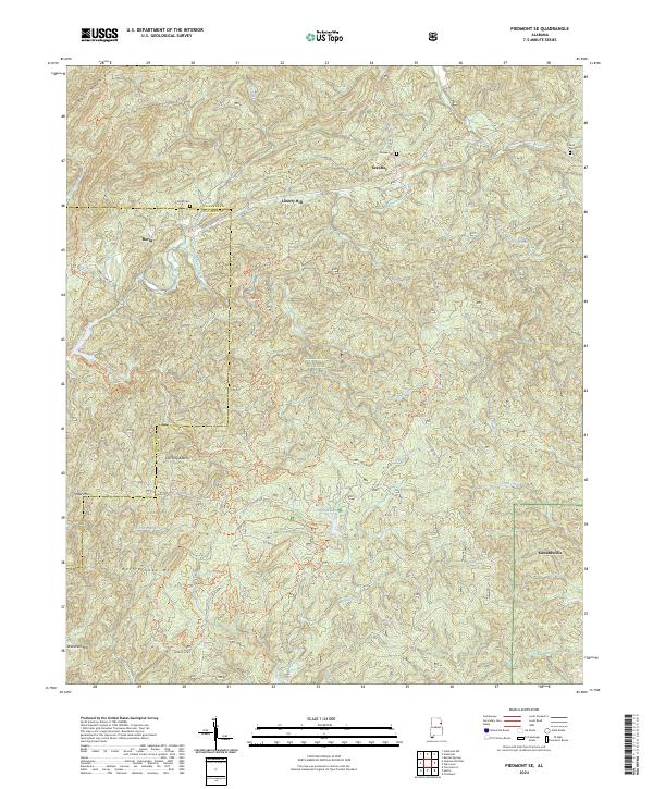Piedmont SE, AL — USGS 7.5-minute topo (2024)