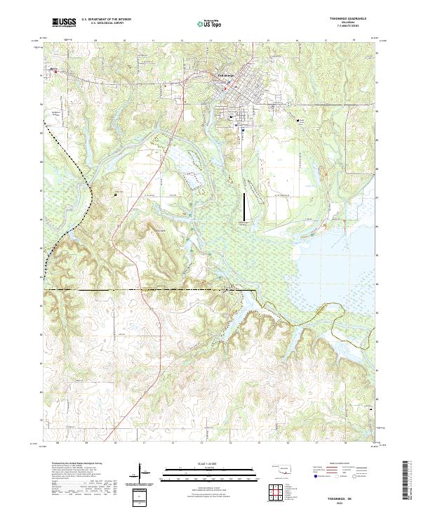 Tishomingo, OK — USGS 7.5-minute topo (2022)