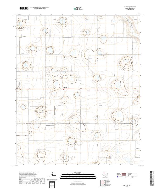 Halfway, TX — USGS 7.5-minute topo (2022)