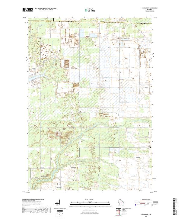 Coloma NW, WI — USGS 7.5-minute topo (2022)