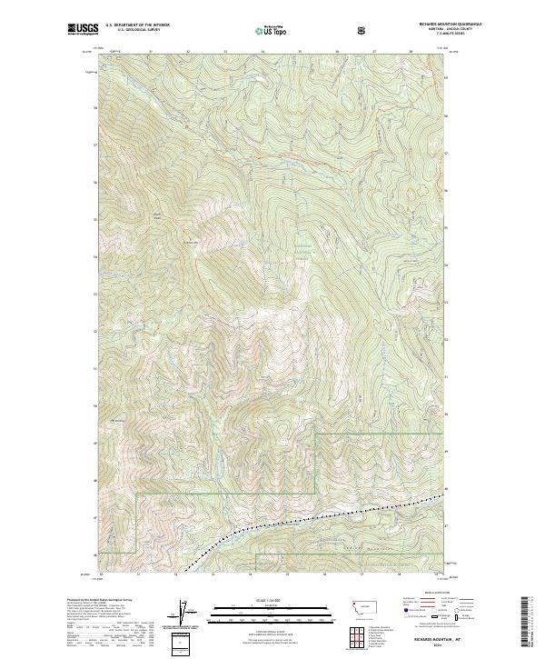 Richards Mountain, MT — USGS 7.5-minute topo (2024)