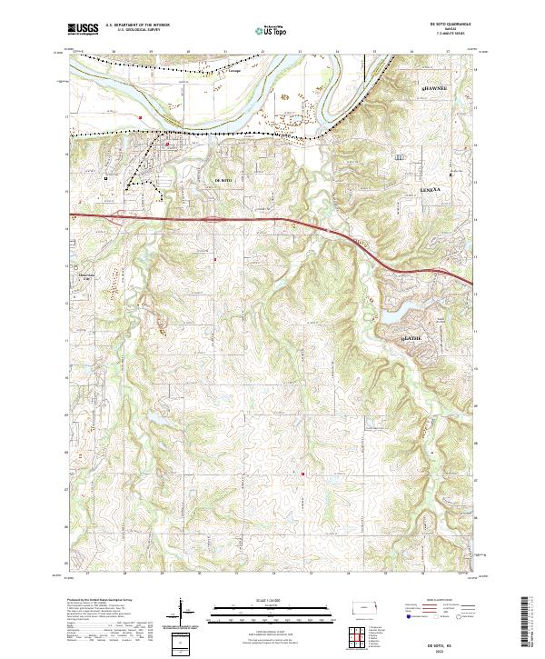 De Soto, KS — USGS 7.5-minute topo (2022)