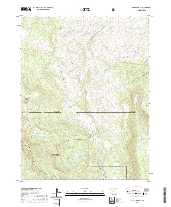 Washboard Rock, CO — USGS 7.5-minute topo (2022)