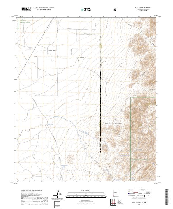 Skull Canyon, NM-AZ — USGS 7.5-minute topo (2023)