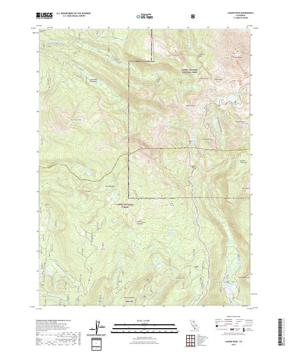 Lassen Peak, CA — USGS 7.5-minute topo (2022)