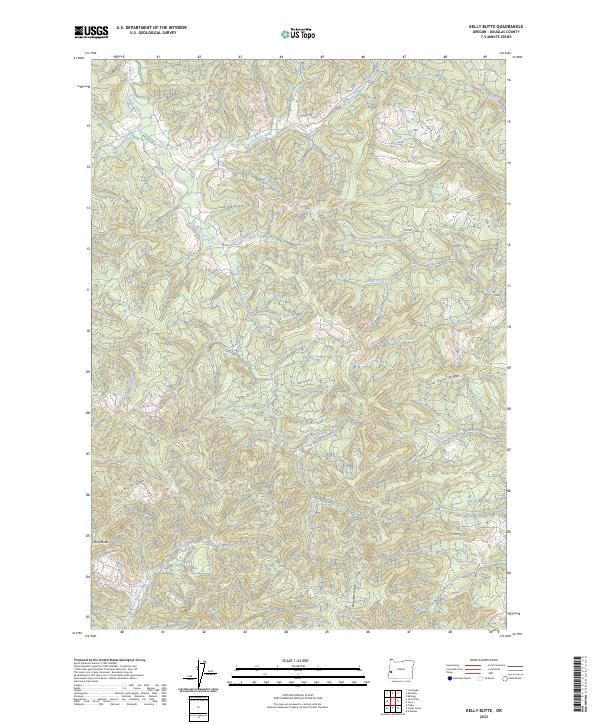 Kelly Butte, OR — USGS 7.5-minute topo (2023)