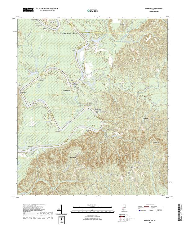 Woods Bluff, AL — USGS 7.5-minute topo (2024)
