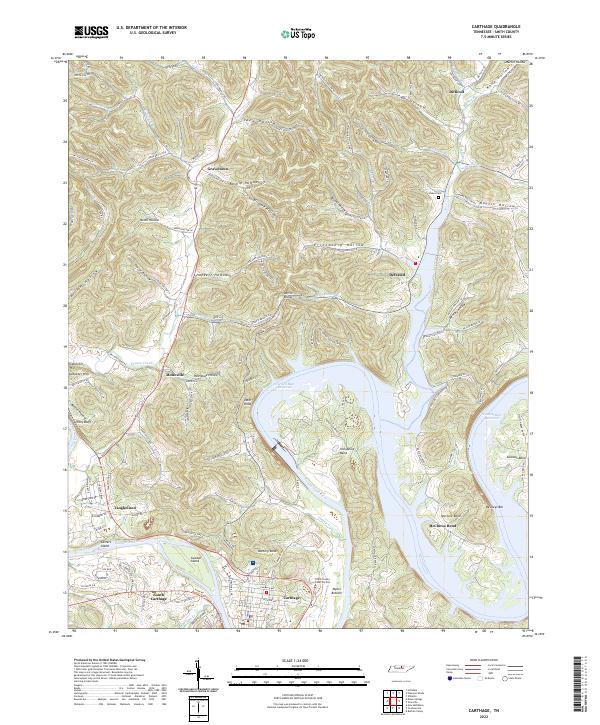Carthage, TN — USGS 7.5-minute topo (2022)