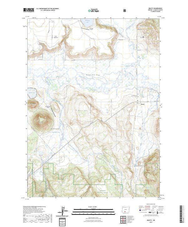 Beatty, OR — USGS 7.5-minute topo (2023)